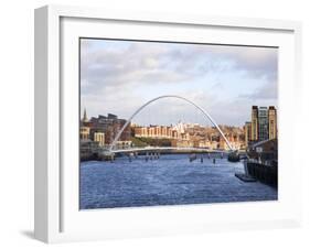 Millennium Bridge and the Baltic from the Swing Bridge, Newcastle Upon Tyne, Tyne and Wear, England-Mark Sunderland-Framed Photographic Print