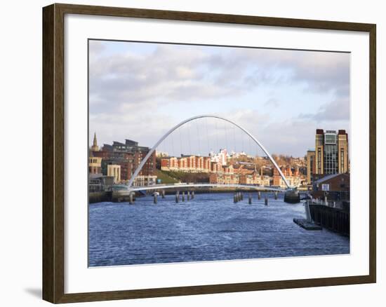 Millennium Bridge and the Baltic from the Swing Bridge, Newcastle Upon Tyne, Tyne and Wear, England-Mark Sunderland-Framed Photographic Print