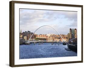 Millennium Bridge and the Baltic from the Swing Bridge, Newcastle Upon Tyne, Tyne and Wear, England-Mark Sunderland-Framed Photographic Print