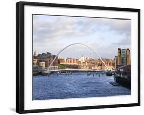 Millennium Bridge and the Baltic from the Swing Bridge, Newcastle Upon Tyne, Tyne and Wear, England-Mark Sunderland-Framed Photographic Print