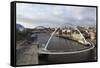 Millennium Bridge and Tyne Bridge Span the River Tyne-Stuart Forster-Framed Stretched Canvas