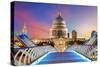 Millennium Bridge Leads to Saint Paul's Cathedral in Central London at Night-TTstudio-Stretched Canvas