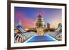 Millennium Bridge Leads to Saint Paul's Cathedral in Central London at Night-TTstudio-Framed Photographic Print