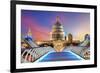 Millennium Bridge Leads to Saint Paul's Cathedral in Central London at Night-TTstudio-Framed Photographic Print