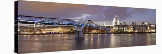 Millennium Bridge, St. Paul's Cathedral and River Thames, London, England, United Kingdom, Europe-Markus Lange-Stretched Canvas