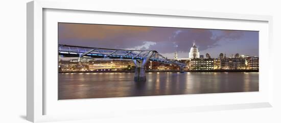 Millennium Bridge, St. Paul's Cathedral and River Thames, London, England, United Kingdom, Europe-Markus Lange-Framed Photographic Print