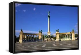 Millennium Monument, Heroes Square, Budapest, Hungary, Europe-Neil Farrin-Framed Stretched Canvas