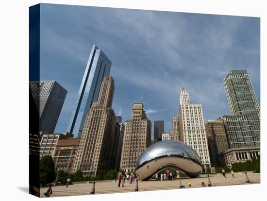 Millennium Park and Cloud Gate Sculpture, Aka the Bean, Chicago, Illinois, Usa-Alan Klehr-Stretched Canvas