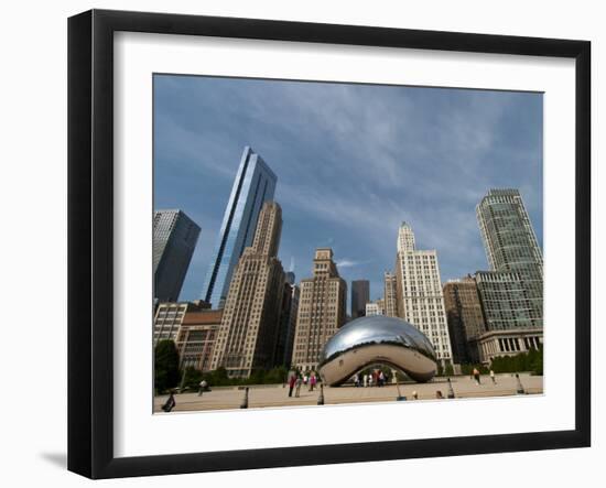 Millennium Park and Cloud Gate Sculpture, Aka the Bean, Chicago, Illinois, Usa-Alan Klehr-Framed Photographic Print