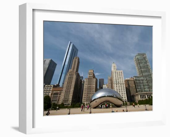 Millennium Park and Cloud Gate Sculpture, Aka the Bean, Chicago, Illinois, Usa-Alan Klehr-Framed Photographic Print