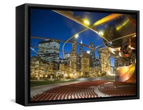 Millennium Park  Outdoor Theater At Night-Patrick Warneka-Framed Stretched Canvas
