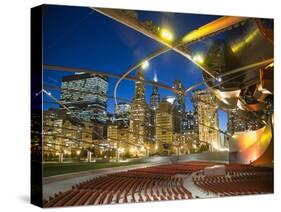 Millennium Park  Outdoor Theater At Night-Patrick Warneka-Stretched Canvas