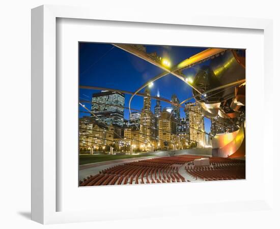 Millennium Park  Outdoor Theater At Night-Patrick Warneka-Framed Photographic Print