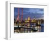 Millennium Wheel and Houses of Parliament, London, England-Peter Adams-Framed Photographic Print