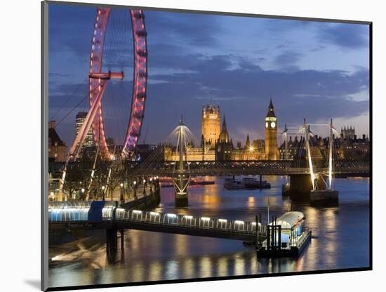 Millennium Wheel and Houses of Parliament, London, England-Peter Adams-Mounted Photographic Print