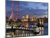 Millennium Wheel and Houses of Parliament, London, England-Peter Adams-Mounted Photographic Print