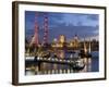 Millennium Wheel and Houses of Parliament, London, England-Peter Adams-Framed Photographic Print