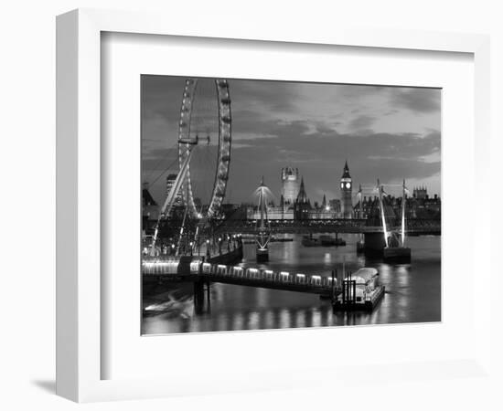 Millennium Wheel and Houses of Parliament, London, England-Peter Adams-Framed Premium Photographic Print