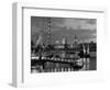 Millennium Wheel and Houses of Parliament, London, England-Peter Adams-Framed Premium Photographic Print