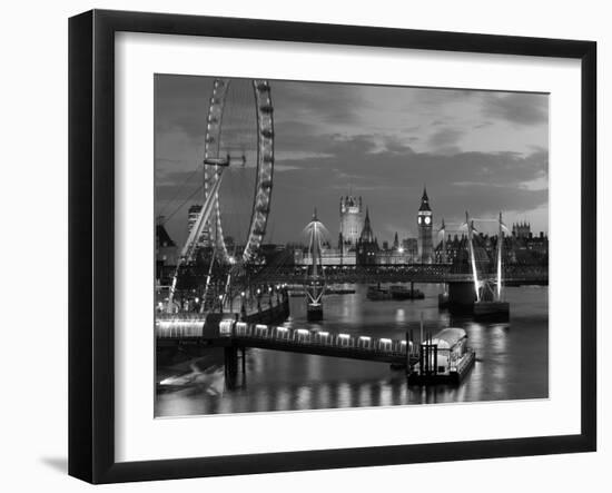 Millennium Wheel and Houses of Parliament, London, England-Peter Adams-Framed Photographic Print