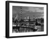 Millennium Wheel and Houses of Parliament, London, England-Peter Adams-Framed Photographic Print