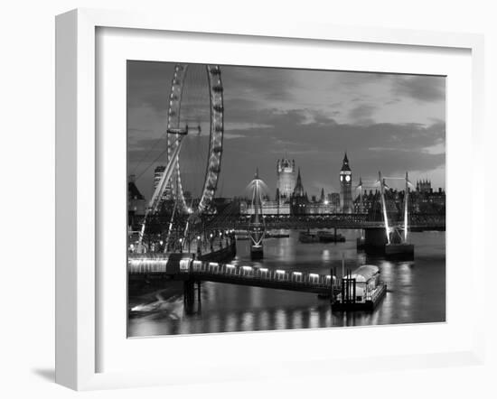 Millennium Wheel and Houses of Parliament, London, England-Peter Adams-Framed Photographic Print