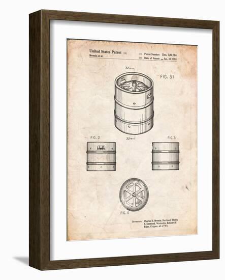 Miller Beer Keg Patent-Cole Borders-Framed Art Print