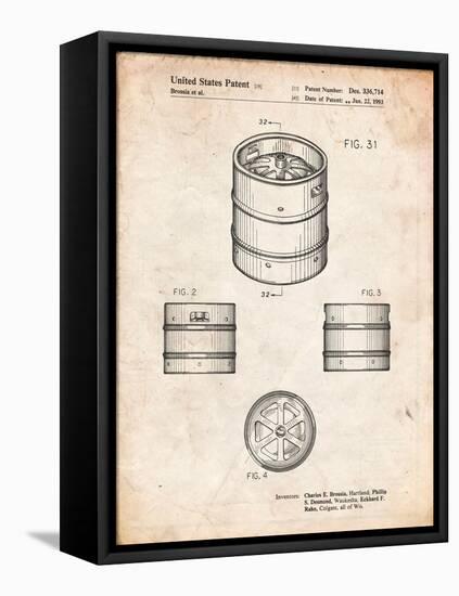 Miller Beer Keg Patent-Cole Borders-Framed Stretched Canvas