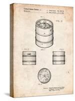 Miller Beer Keg Patent-Cole Borders-Stretched Canvas