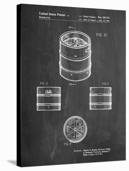 Miller Beer Keg Patent-Cole Borders-Stretched Canvas