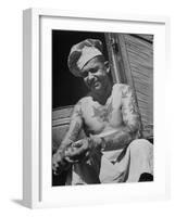 Miller Bros. Circus Chef Sitting and Peeling Potato-Cornell Capa-Framed Photographic Print