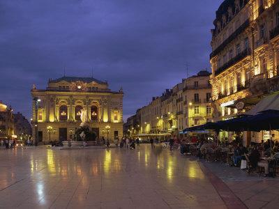 Pavement Cafes on the Place De La Comedie, Montpellier, Languedoc Roussillon, France