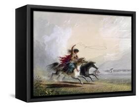 Miller: Shoshone Woman-Alfred Jacob Miller-Framed Stretched Canvas