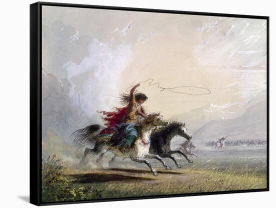 Miller: Shoshone Woman-Alfred Jacob Miller-Framed Stretched Canvas