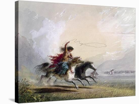 Miller: Shoshone Woman-Alfred Jacob Miller-Stretched Canvas