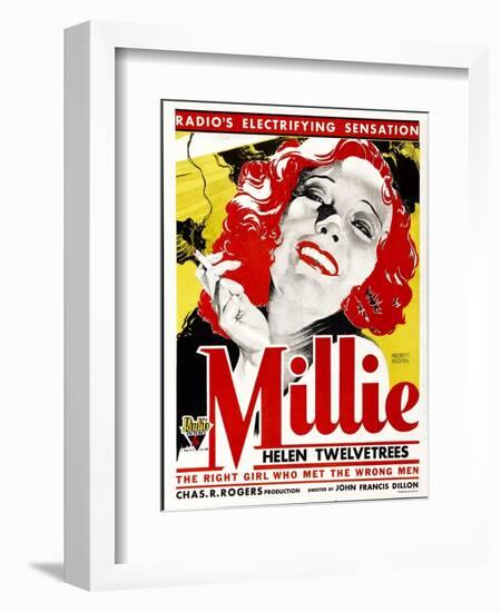 MILLIE, Helen Twelvetrees on window card, 1931.-null-Framed Art Print