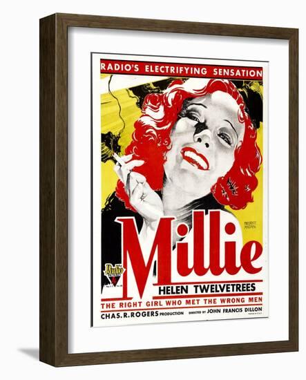 MILLIE, Helen Twelvetrees on window card, 1931.-null-Framed Art Print