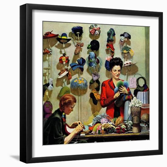 "Millinery Shop," March 10, 1945-John Falter-Framed Giclee Print