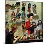 "Millinery Shop," March 10, 1945-John Falter-Mounted Giclee Print