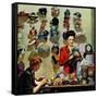 "Millinery Shop," March 10, 1945-John Falter-Framed Stretched Canvas