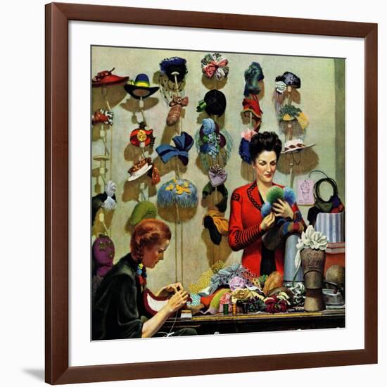 "Millinery Shop," March 10, 1945-John Falter-Framed Giclee Print