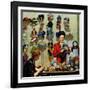 "Millinery Shop," March 10, 1945-John Falter-Framed Giclee Print