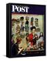 "Millinery Shop," Saturday Evening Post Cover, March 10, 1945-John Falter-Framed Stretched Canvas