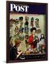 "Millinery Shop," Saturday Evening Post Cover, March 10, 1945-John Falter-Framed Giclee Print