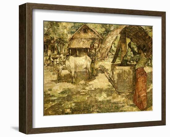 Milling Grain, Ceylon, 1907-Edward Atkinson Hornel-Framed Giclee Print