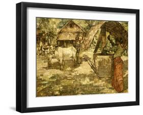 Milling Grain, Ceylon, 1907-Edward Atkinson Hornel-Framed Giclee Print