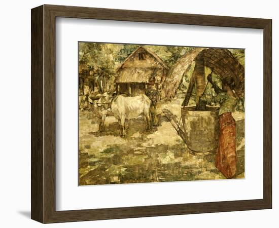 Milling Grain, Ceylon, 1907-Edward Atkinson Hornel-Framed Giclee Print