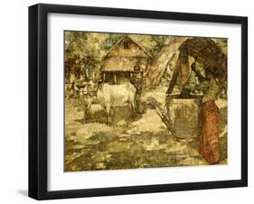 Milling Grain, Ceylon, 1907-Edward Atkinson Hornel-Framed Giclee Print