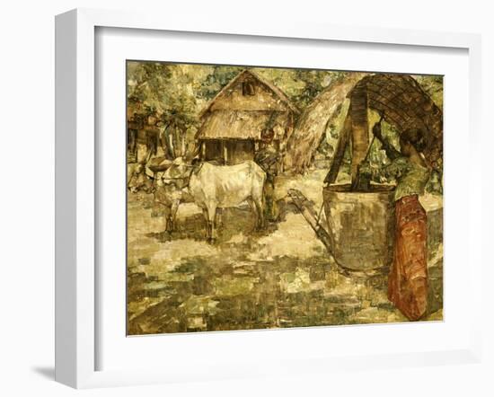 Milling Grain, Ceylon, 1907-Edward Atkinson Hornel-Framed Giclee Print