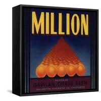 Million Brand - Arlington, California - Citrus Crate Label-Lantern Press-Framed Stretched Canvas
